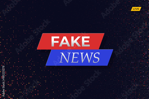 Canvas Print Fake news live splash screen illustration with dotted background
