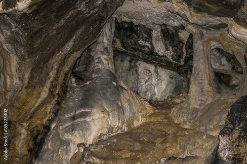 Collumns in the cave as the entrance inside