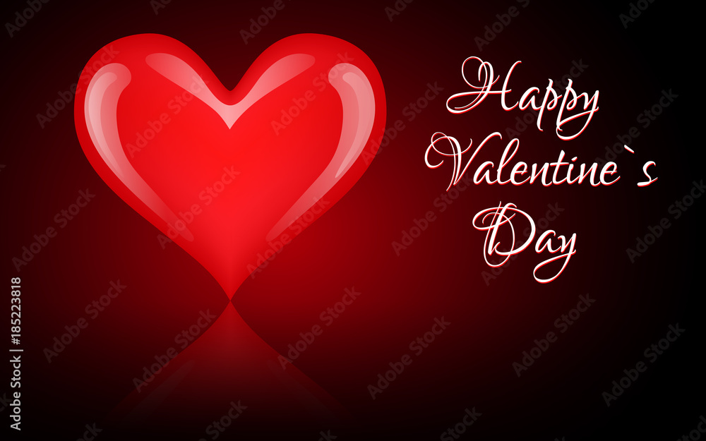 Valentine's Background with Heart. Greeting Card. Vector illustration