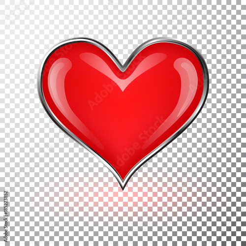 Valentine s Heart on transparent background. Vector illustration