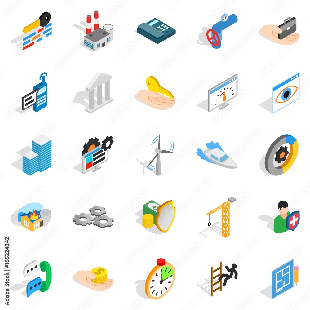Business consort icons set, isometric style Business consort icons set, isometric style