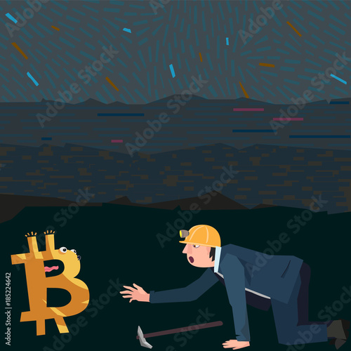 conceptual business illustration bitcoins