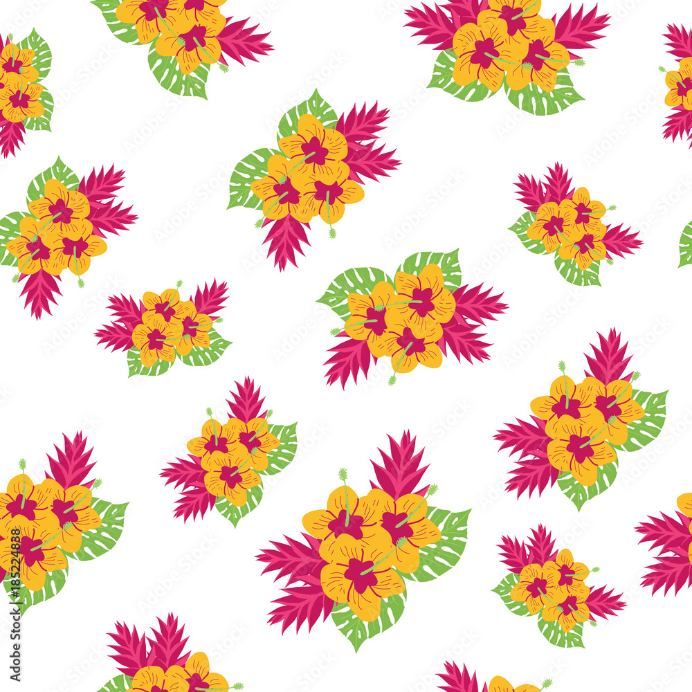 Floral paradise tropic seamless pattern Floral paradise tropic seamless pattern
