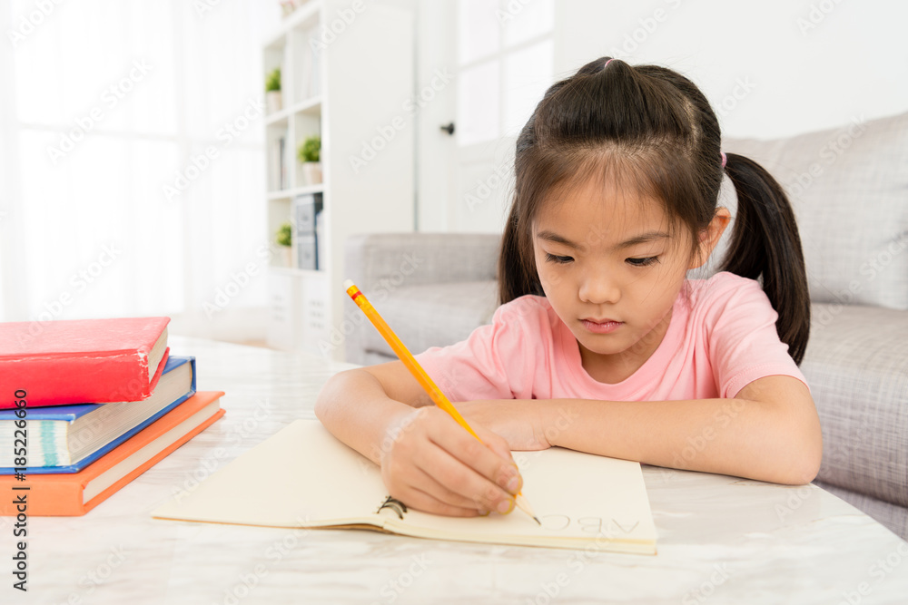 beautiful cute female preschooler studying english beautiful cute female preschooler studying english