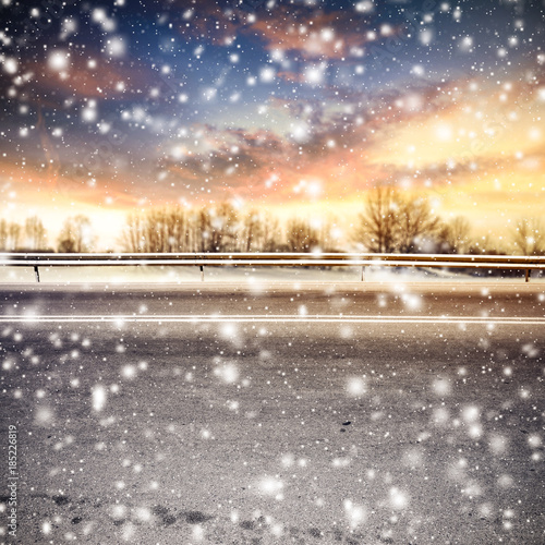 winter road background of free space for your text  © magdal3na