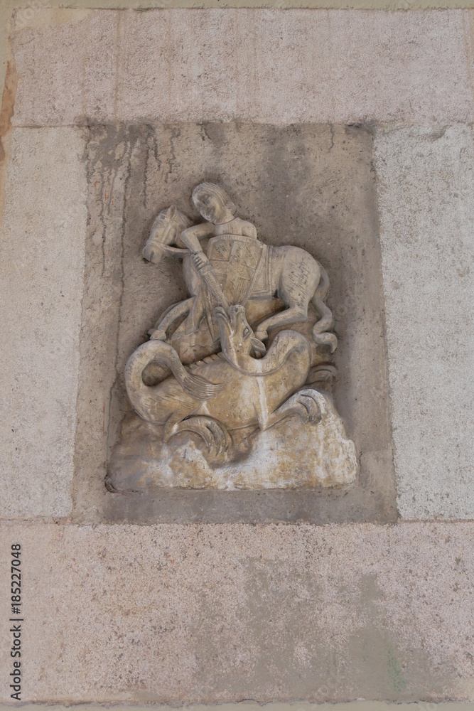 Saint George Wall Statue in Barcelona 