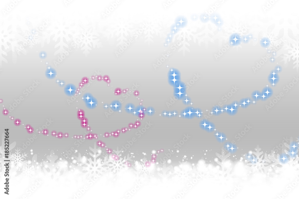 背景素材壁紙 雪の結晶 キラキラ 光 ハートマーク ブライダル 愛情 恋 幸福 ハッピー 仲良し 冬 Vector De Stock Adobe Stock