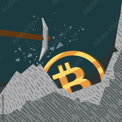 conceptual business illustration bitcoins