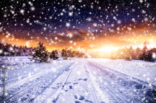 winter road background  © magdal3na