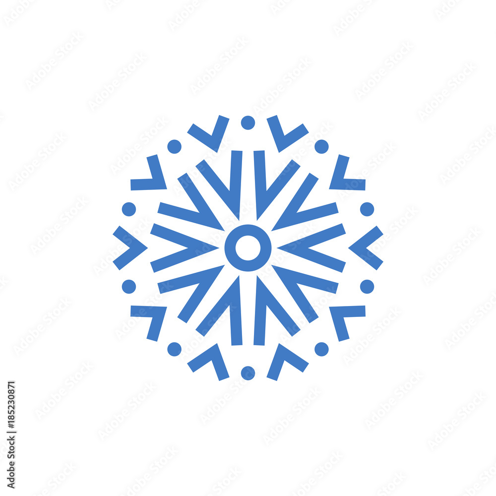 Snowflake Icon. Christmas Decoration Ornament. Mandala Style. Lines. Snowflake Icon. Christmas Decoration Ornament. Mandala Style. Lines.