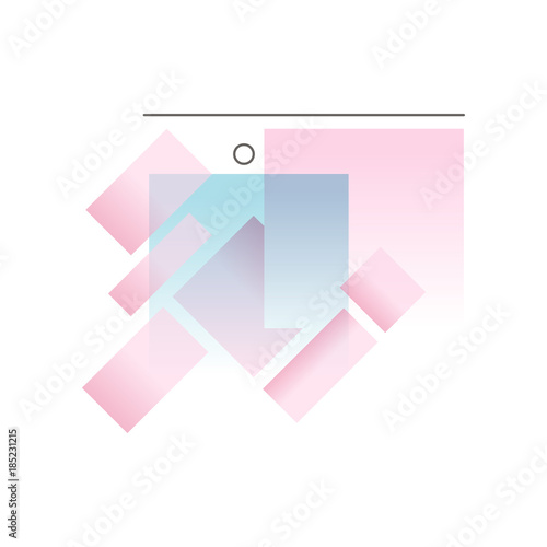 Gradient geometric forms in pastel colors  abstract design for label  presentation  poster  banner or card  modern decoration shapes and figures vector Illustration