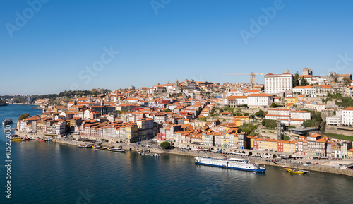 Panoramic view of colorful traditional houses of Porto  Portugal  Iberian Peninsula  Europe