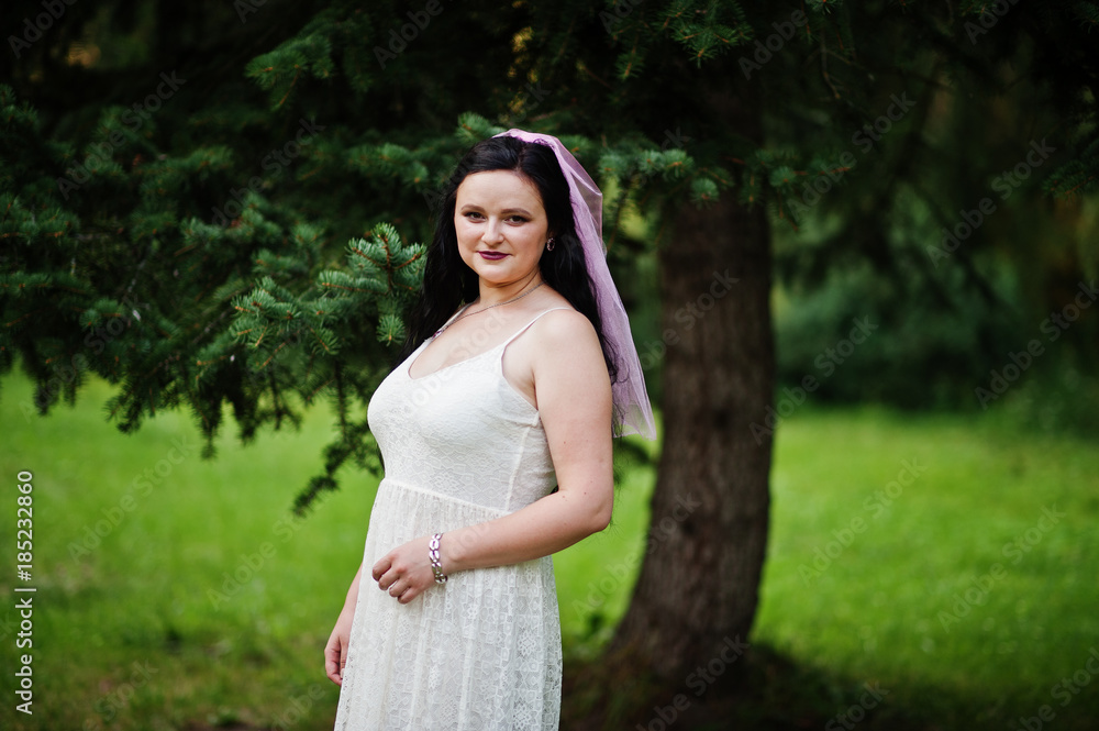 Portrait of brunette future bride at hen party. Portrait of brunette future bride at hen party.