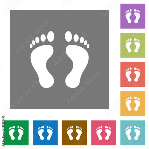 Human Footprints square flat icons