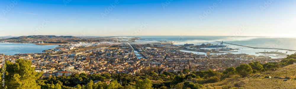 Panorama de Sète, Hérault en Occitanie, France 