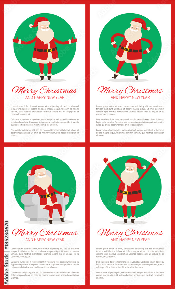 Merry Christmas Relaxing Santa Vector Illustration Merry Christmas Relaxing Santa Vector Illustration