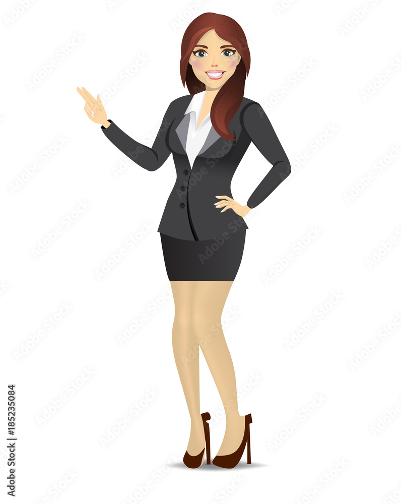 Sexy office woman (business woman) with free blank space for your text Sexy office woman (business woman) with free blank space for your text
