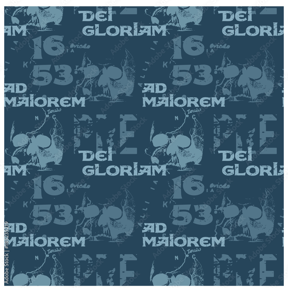 Fototapeta premium Ad maiorem Dei gloriam to the greater glory of God - in latin language seamless pattern for web, textile and print.