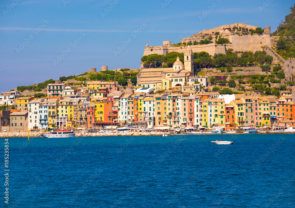 Colorful houses of Portovenere town, Italy