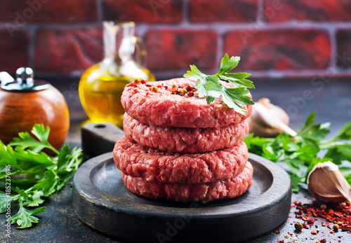 raw cutlets for burger