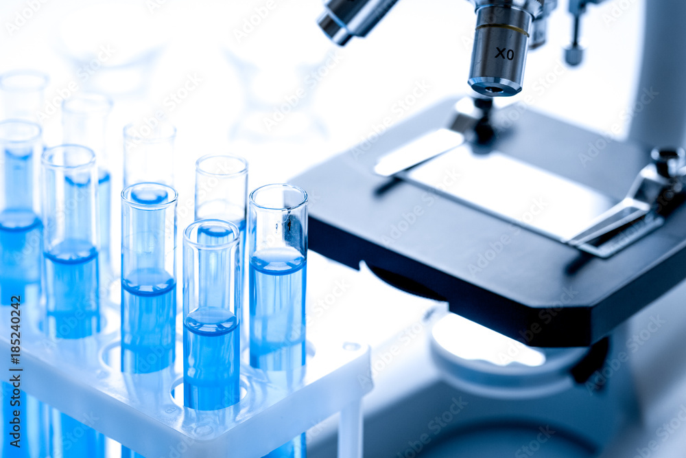 Laboratory, chemistry and science concept on white background Laboratory, chemistry and science concept on white background