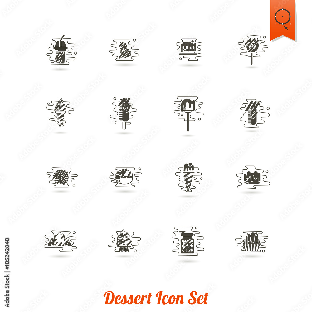 Dessert Icon Set in Modern Flat Design Style Dessert Icon Set in Modern Flat Design Style