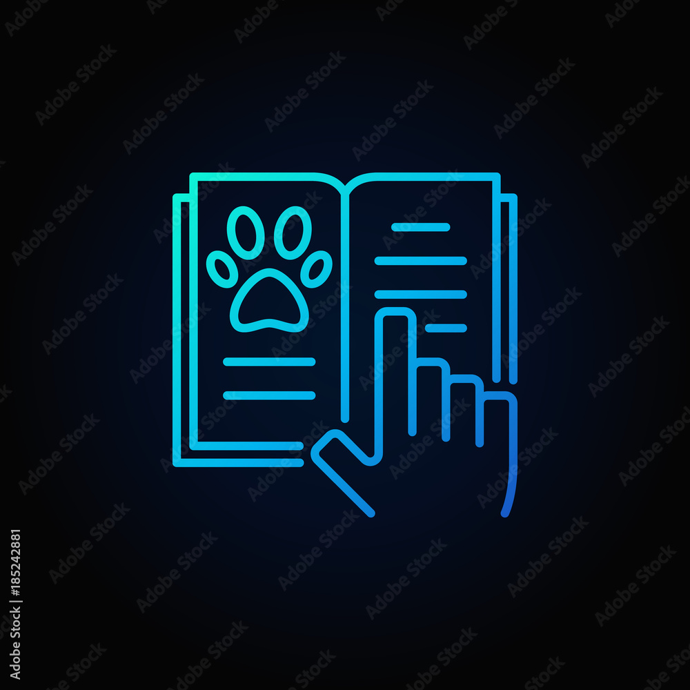 Veterinary medicine book blue icon Veterinary medicine book blue icon