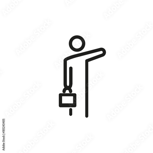 Man hailing taxi line icon
