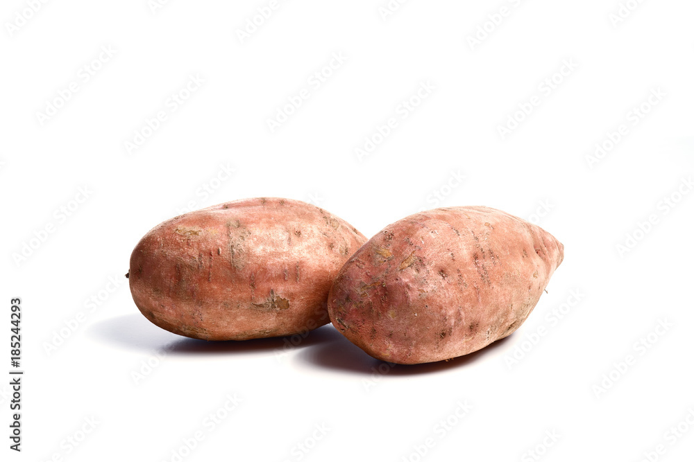 sweet potatoes on a white background sweet potatoes on a white background
