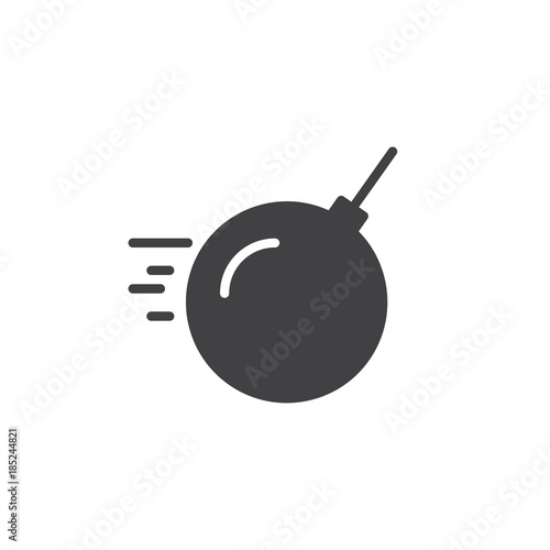 Demolition bomb icon vector, filled flat sign, solid pictogram isolated on white. Wrecking ball Symbol, logo illustration