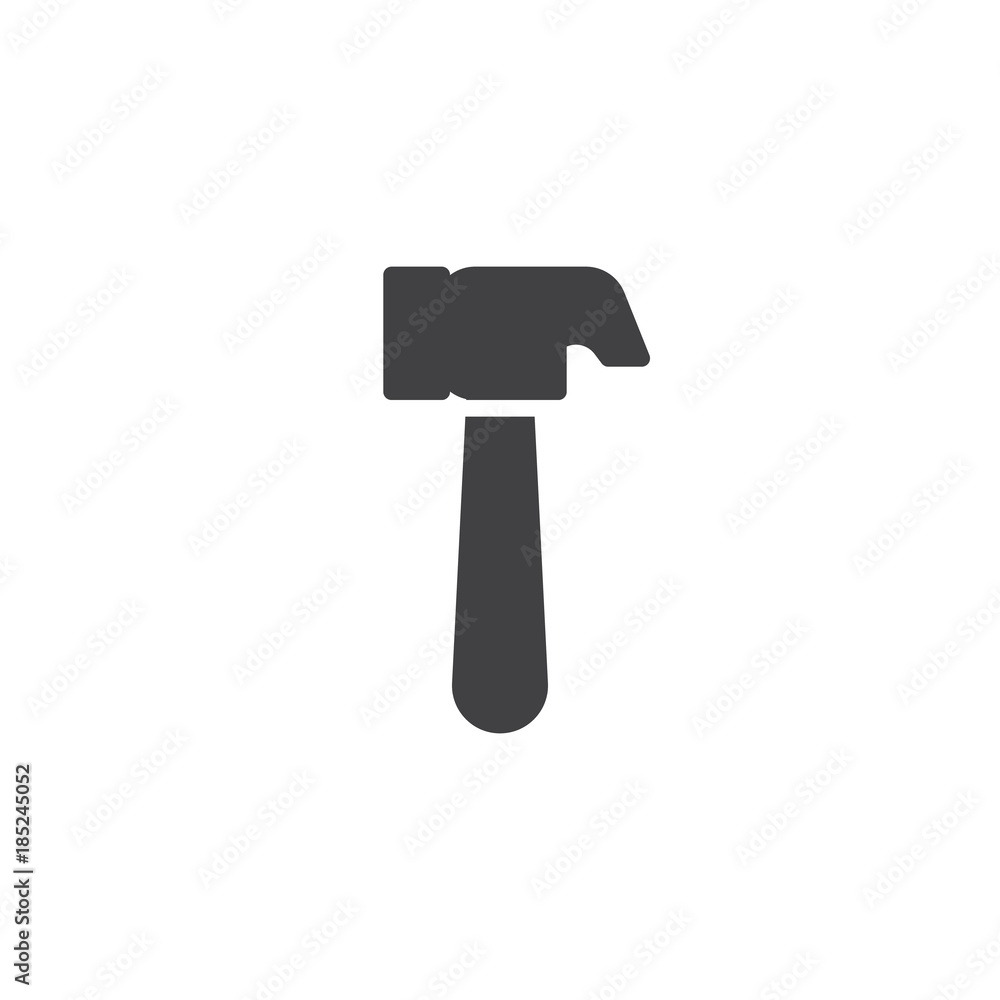 Hammer icon vector, filled flat sign, solid pictogram isolated on white. Mallet symbol, logo illustration Hammer icon vector, filled flat sign, solid pictogram isolated on white. Mallet symbol, logo illustration