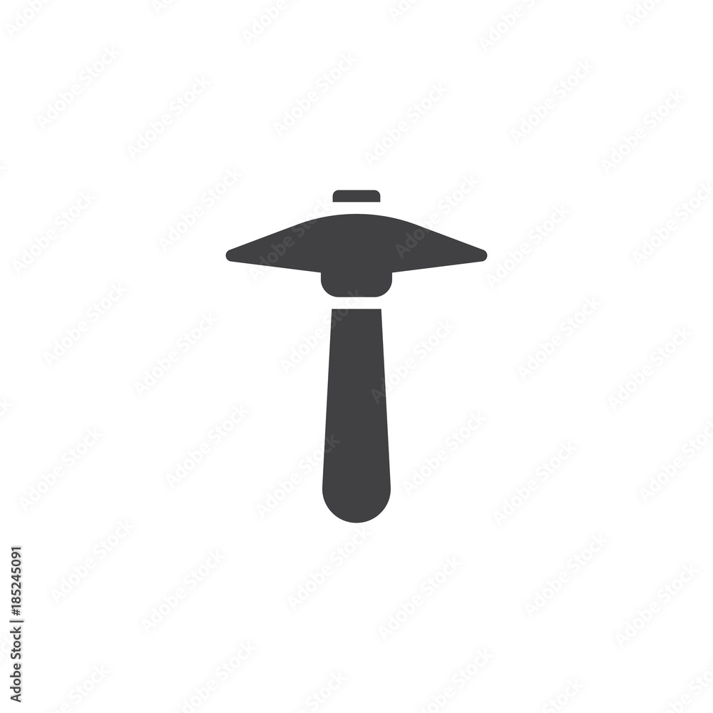 Pick ax icon vector, filled flat sign, solid pictogram isolated on white. Double edged pickaxe symbol, logo illustration Pick ax icon vector, filled flat sign, solid pictogram isolated on white. Double edged pickaxe symbol, logo illustration