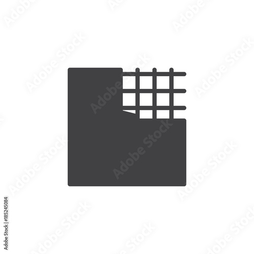 Reinforced wall icon vector, filled flat sign, solid pictogram isolated on white. Symbol, logo illustration