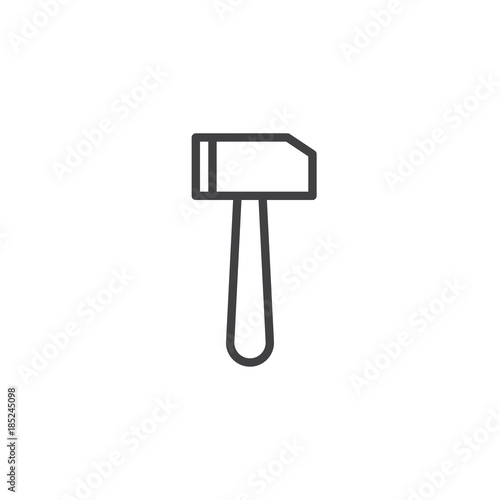 Sledgehammer line icon, outline vector sign, linear style pictogram isolated on white. Hummer symbol, logo illustration. Editable stroke