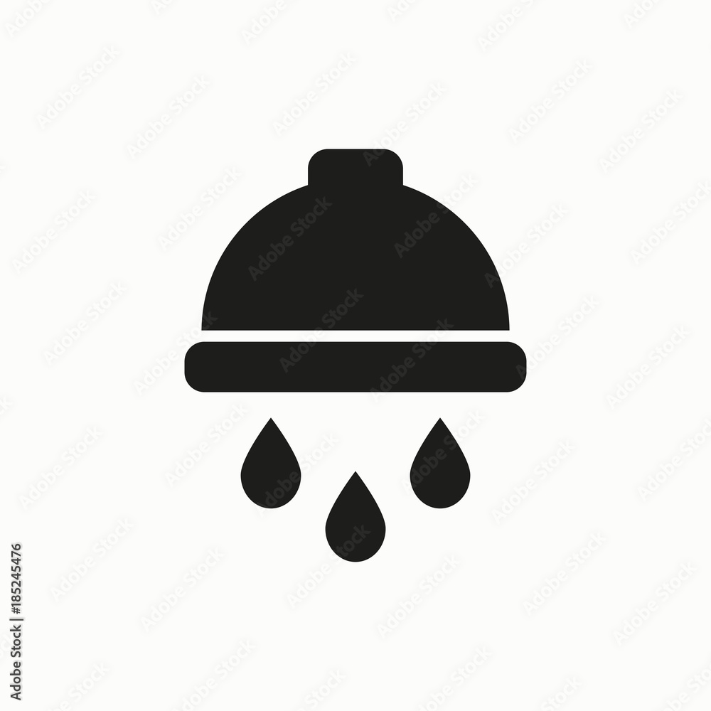 Fototapeta premium Shower vector icon with water drops symbol.