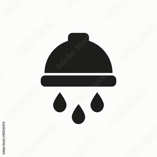 Shower vector icon with water drops symbol.