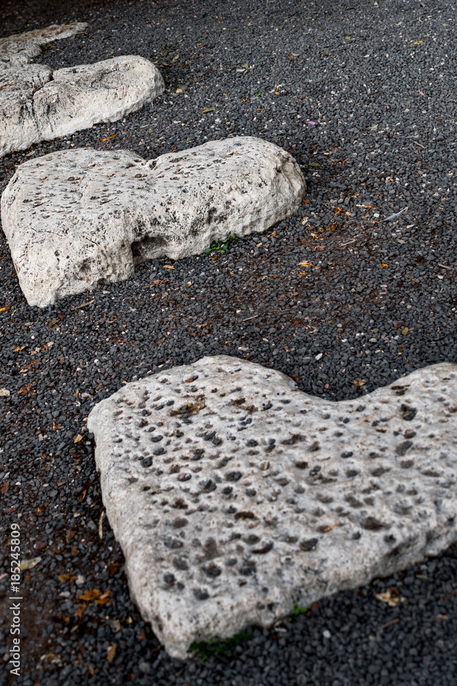 Pavement from hearts of stone Pavement from hearts of stone