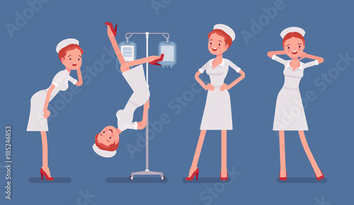 Sexy nurse in provocative poses