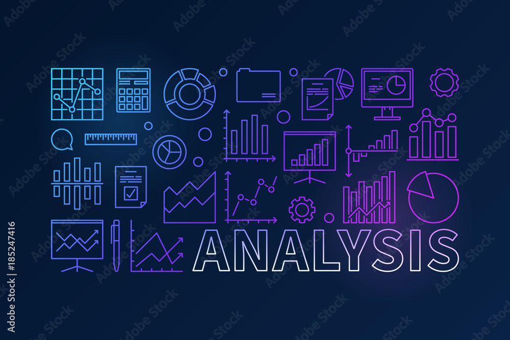 Fototapeta premium Financial analysis colorful horizontal banner