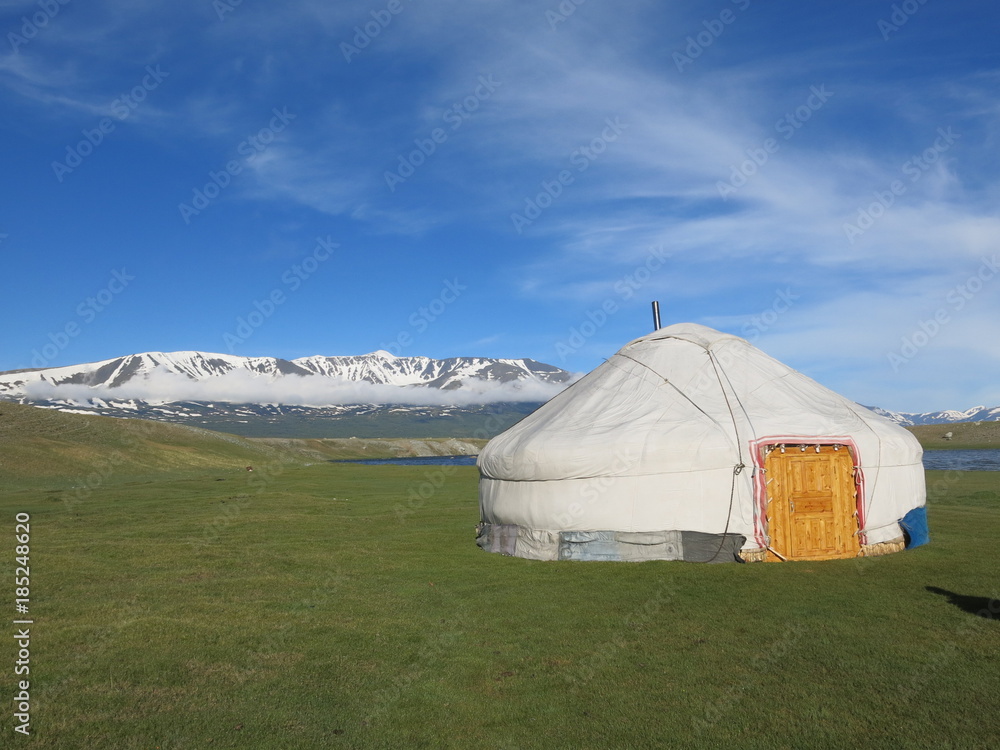 Mongolia - traditional lifestyle and landscape in west Mongolia