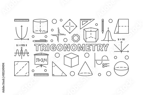 Trigonometry vector horizontal illustration