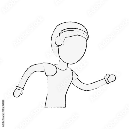 Fitness woman avatar cartoon