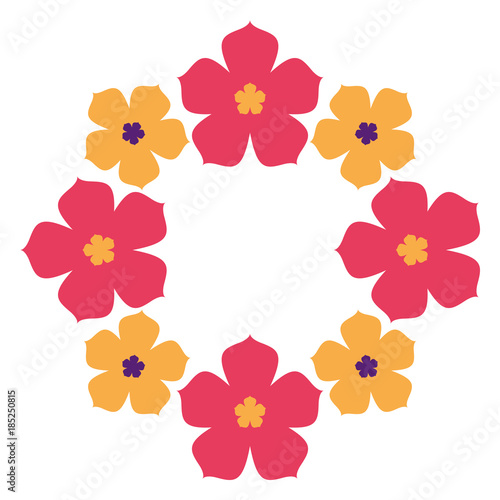 Fototapeta Naklejka Na Ścianę i Meble -  cute flowers decoration isolated icon vector illustration design