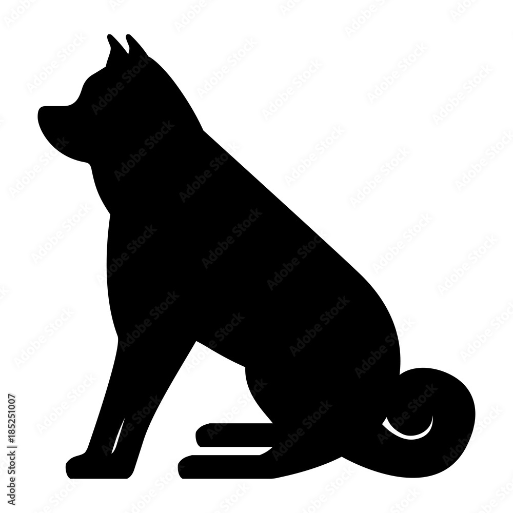 dog mascot silhouette icon vector illustration design