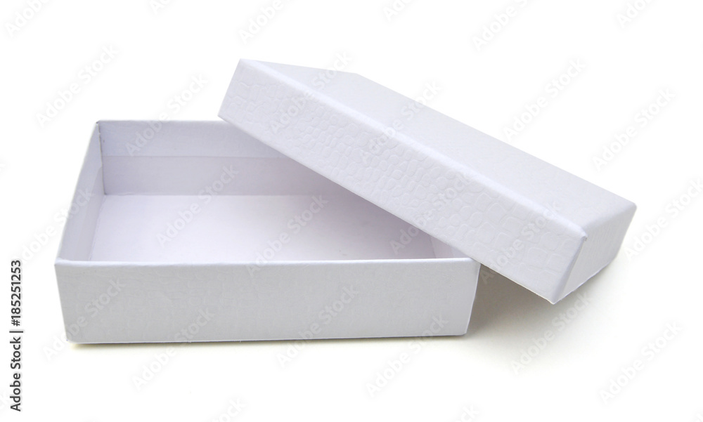 White gift box on white background White gift box on white background