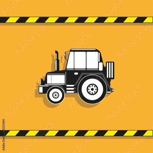 Construction machinery. Tractor. Vector icon.