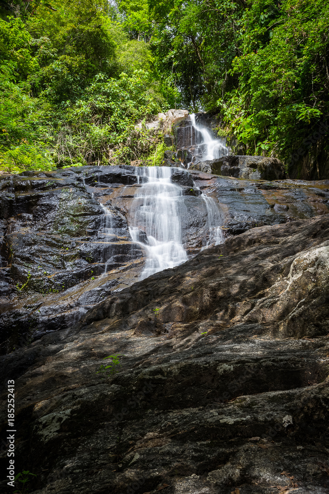 Obraz premium Jedkot waterfall in green