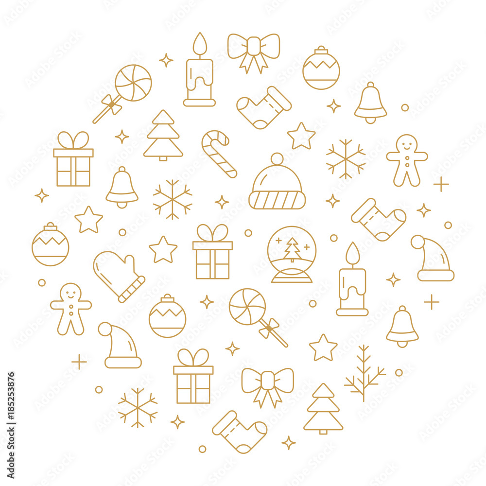 Vector background with different christmas and new year celebration elements. Vector background with different christmas and new year celebration elements.