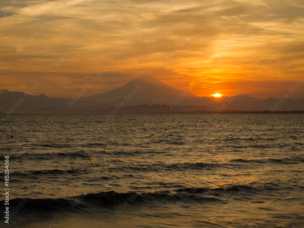 日没と富士山