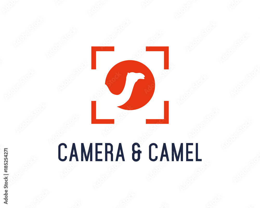 Square Lens Camel with Camera Photography Illustration Animal Logo Silhouette Square Lens Camel with Camera Photography Illustration Animal Logo Silhouette